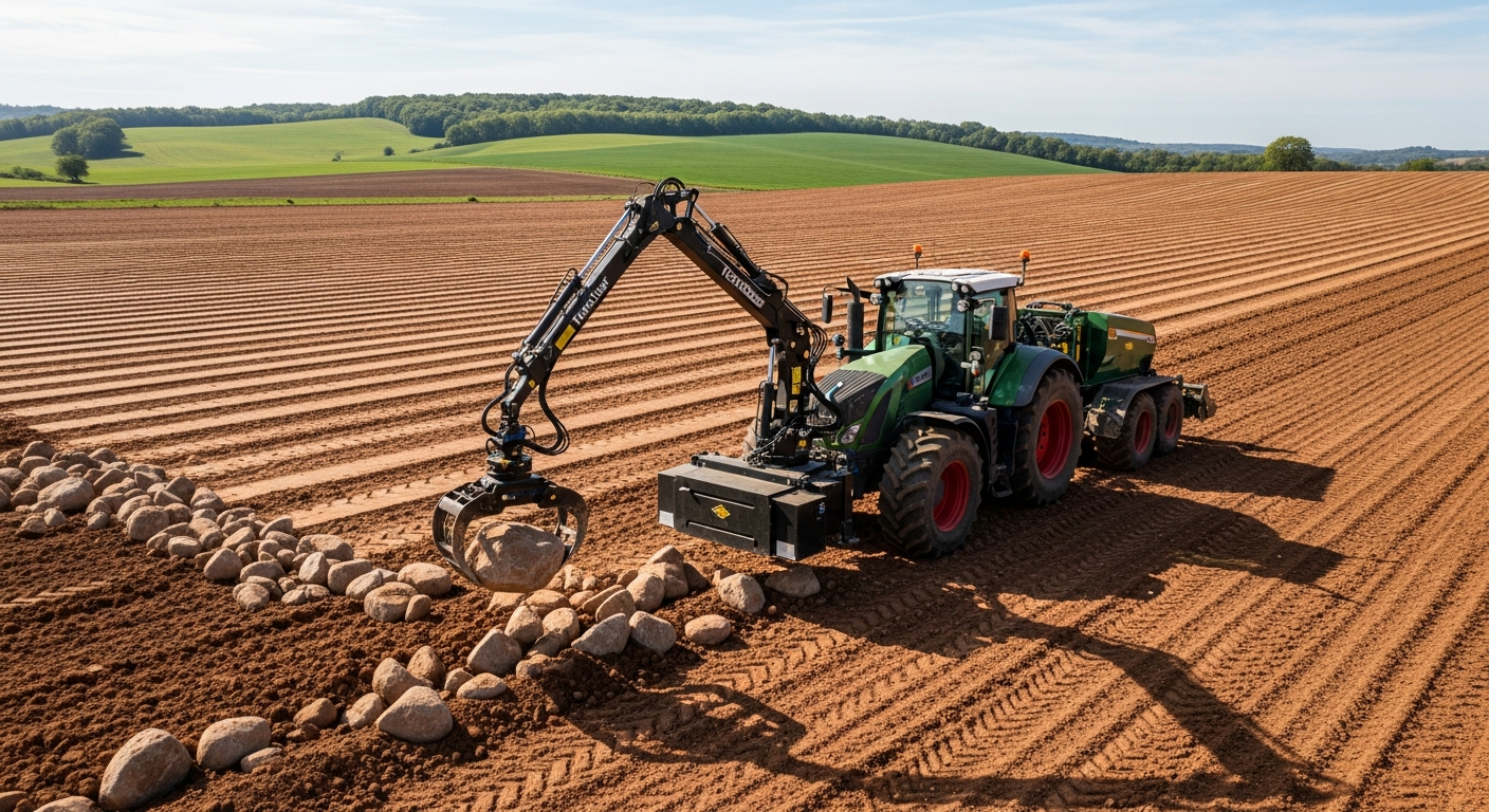 TerraClear Rock Picker agricultural robot